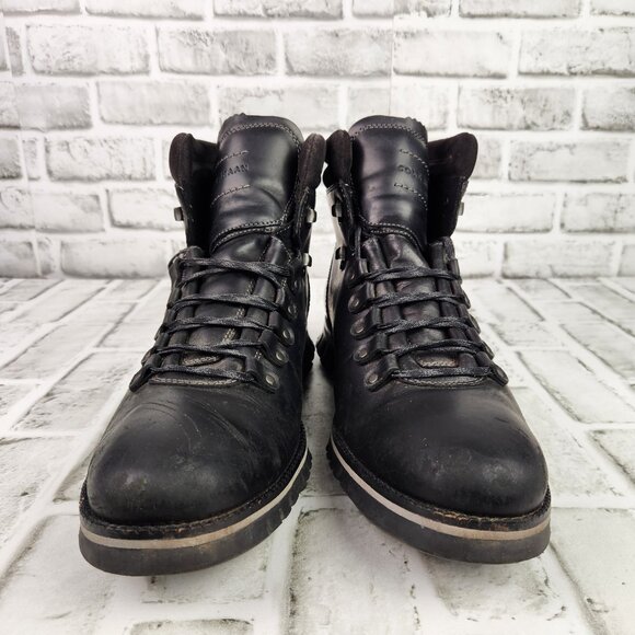 Cole Haan ZeroGrand Hiker Men's Size 12 M Black Leather Waterproof Outdoor Boots - Picture 2 of 11